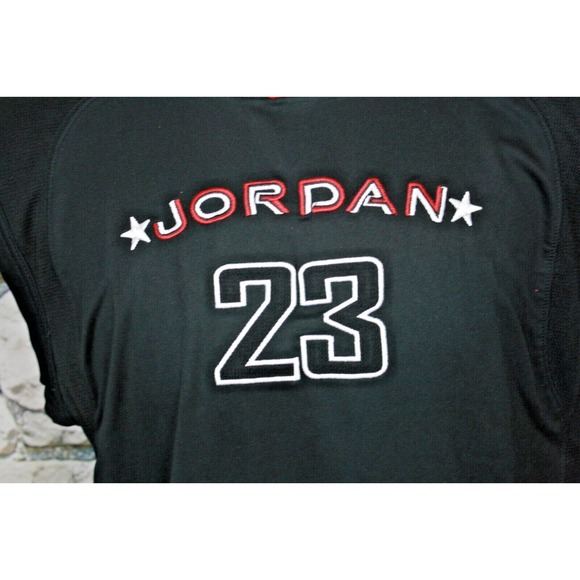 NIKE MICHAEL JORDAN 23 Basketball Jersey Embroidered Letters Black Sleeveless L - Picture 10 of 12